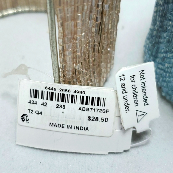 2 Macy's opened cuff bracelet peach  and blue - Picture 3 of 4